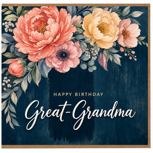 Great - Grandma Birthday Card, Floral Happy Birthday Card for Great - Grandma