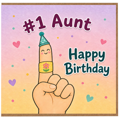 #1 Aunt Happy Birthday Card