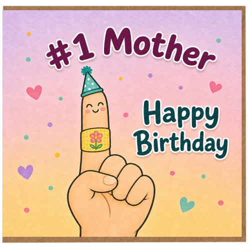 #1 Mother Happy Birthday Card