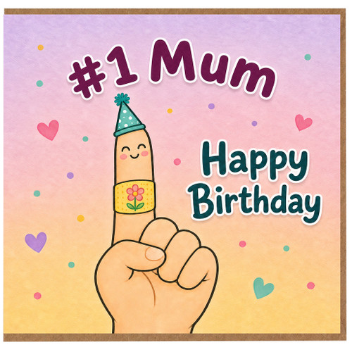 Mum Birthday Card, #1 Mum Happy Birthday Card