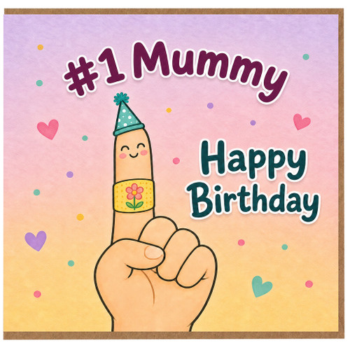 1st Mum Birthday Card, #1 Mummy Happy Birthday Card