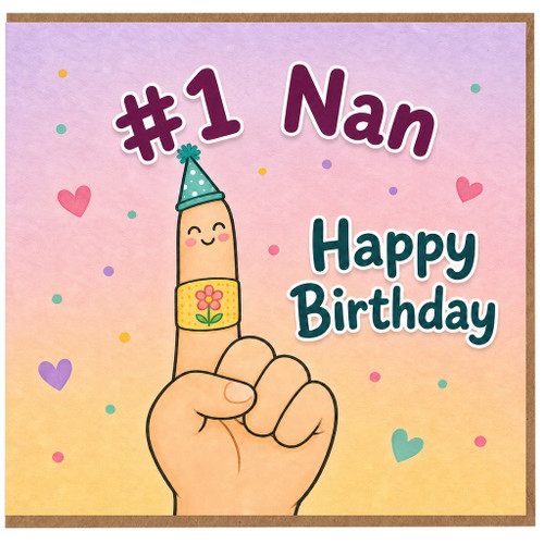 Nan 1st Birthday Card, #1 Nan Happy Birthday Card
