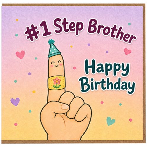 Step Brother Birthday Card, Happy Birthday Card for Step Brother