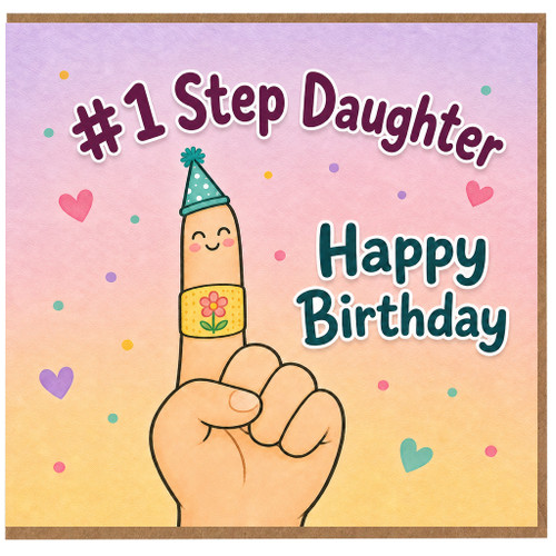 1st Step Daughter Happy Birthday Card