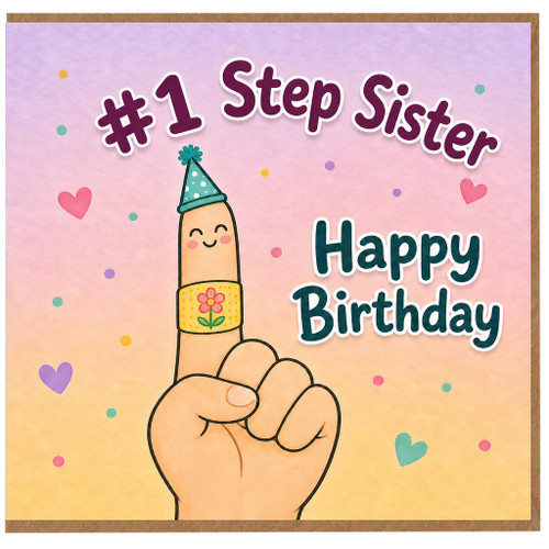 #1 Step Sister Happy Birthday Card