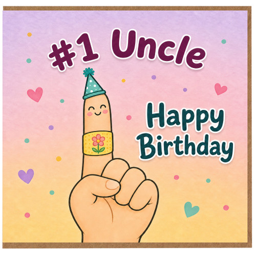 #1 Uncle Happy Birthday Card