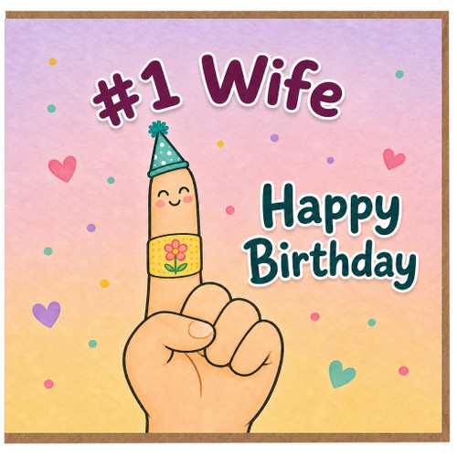 #1 Wife Happy Birthday Card