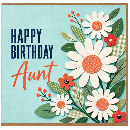 Aunt Happy Birthday Card, Floral Daisy Birthday Card for Aunt