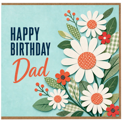 Dad Birthday Card, Happy Birthday Dad Floral Card