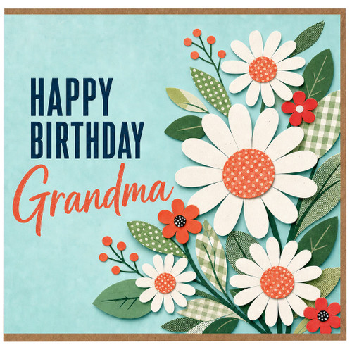 Grandma Birthday Card, Floral Daisy Birthday Card