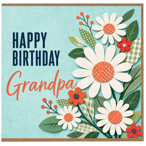Grandpa Birthday Card, Floral Birthday Card