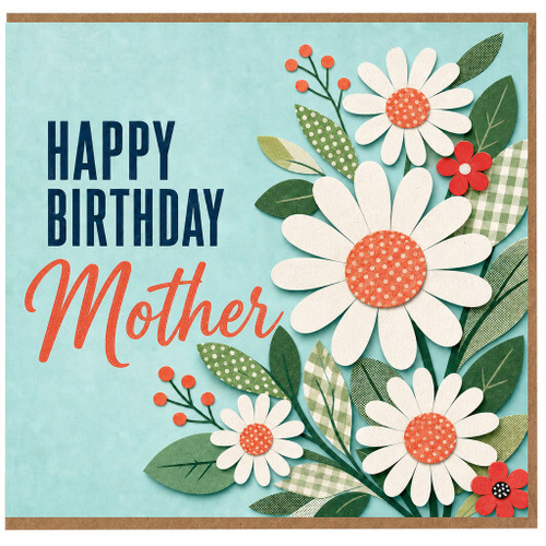 Mother Birthday Card, Happy Birthday Mother Floral Card