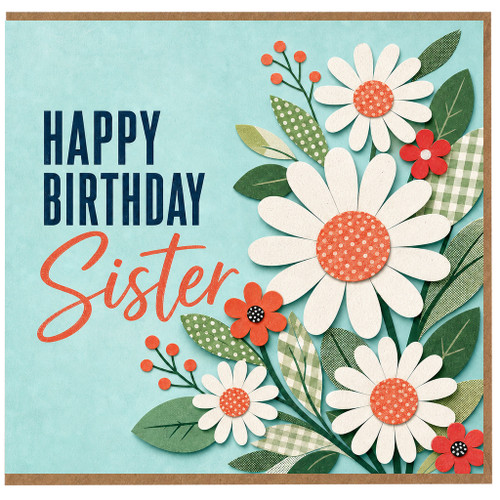 Sister Birthday Card, Happy Birthday Sister Floral Greeting Card