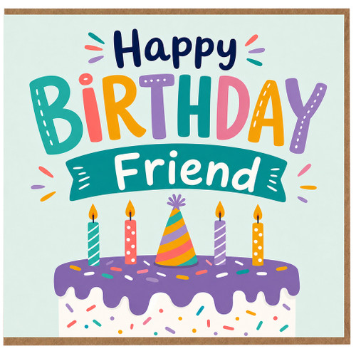 Birthday Friend Card, Happy Birthday Friend Card