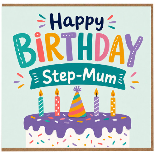 Step - Mum Birthday Card, Happy Birthday Step - Mum Card