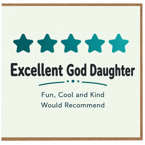 God Daughter Card, Excellent 5 Star Style Appreciation Card