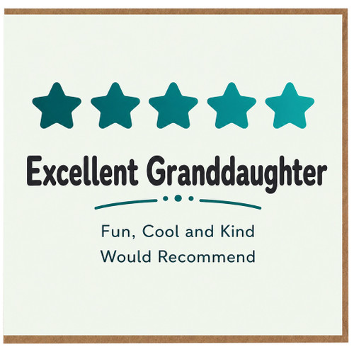 Granddaughter Card, Excellent Granddaughter 5 Star Review Card