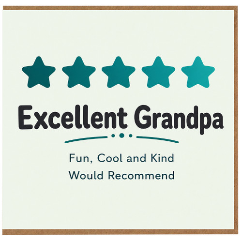 Grandpa Birthday Card, Fun Cool and Kind Would Recommend Grandpa Greeting Card