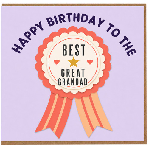 Grandad Birthday Card, Best Great Grandad Birthday Card
