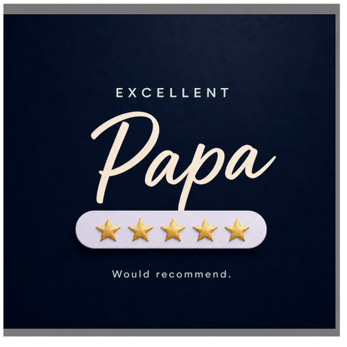 Papa Birthday Card, Excellent Papa Would Recommend Funny Greeting Card