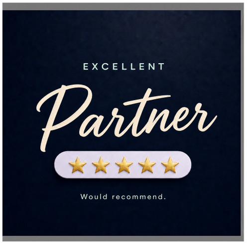 Partner Card, Excellent Partner 5 Star Review Card