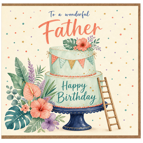 Father Birthday Card, To a Wonderful Father Happy Birthday Card