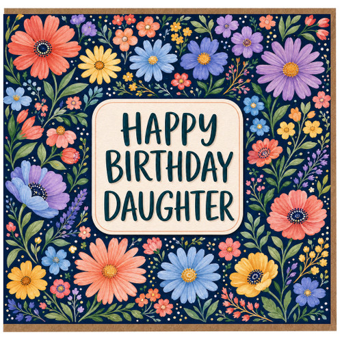 Daughter Birthday Card, Floral Happy Birthday Card for Daughter
