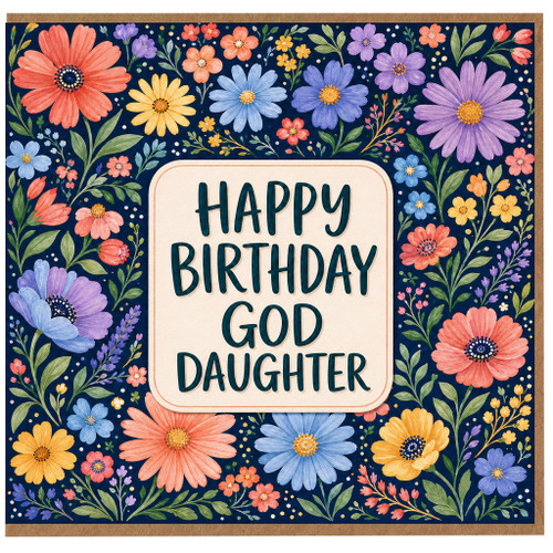 Daughter Birthday Card, Happy Birthday God Daughter Floral Card