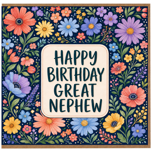 Great Nephew Birthday Card, Happy Birthday Floral Card