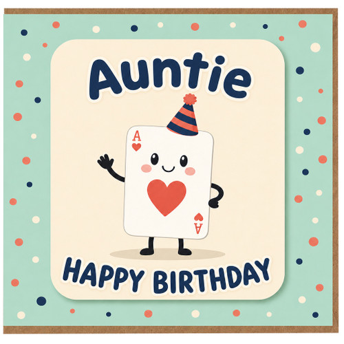 Auntie Birthday Card, Cute Happy Birthday Card for Auntie