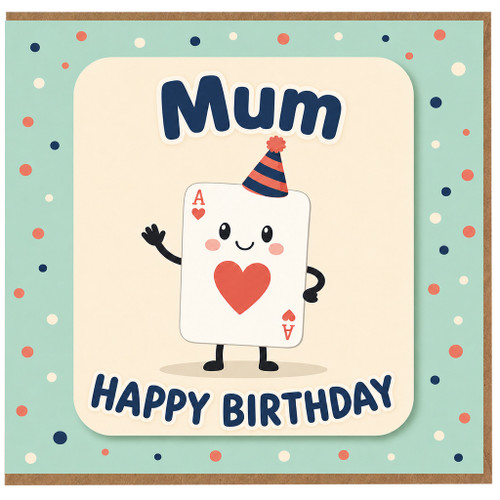 Mum Happy Birthday Card, Cute Birthday Card for Mum