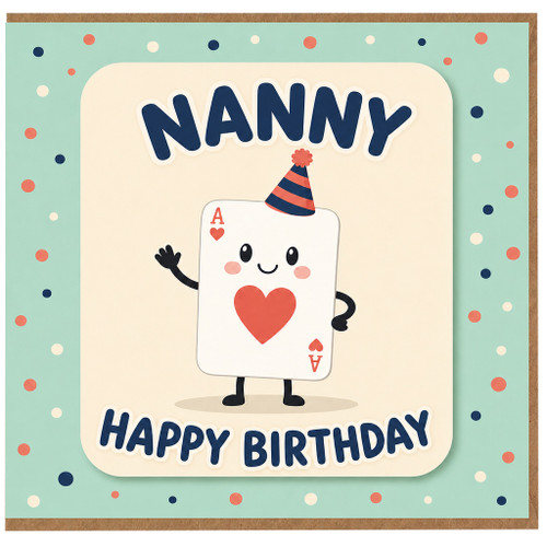 Nanny Birthday Card, Cute Happy Birthday Card for Nanny