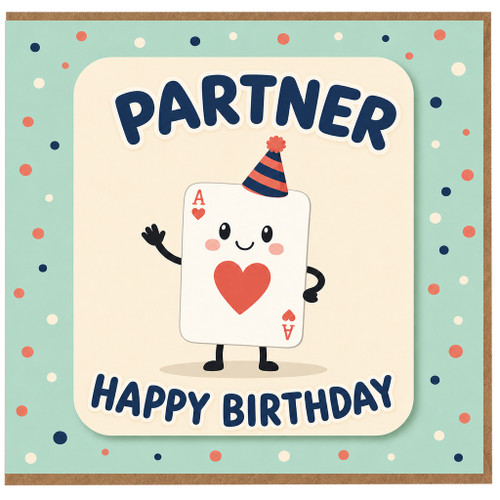 Partner Birthday Card, Cute Happy Birthday Card for Partner