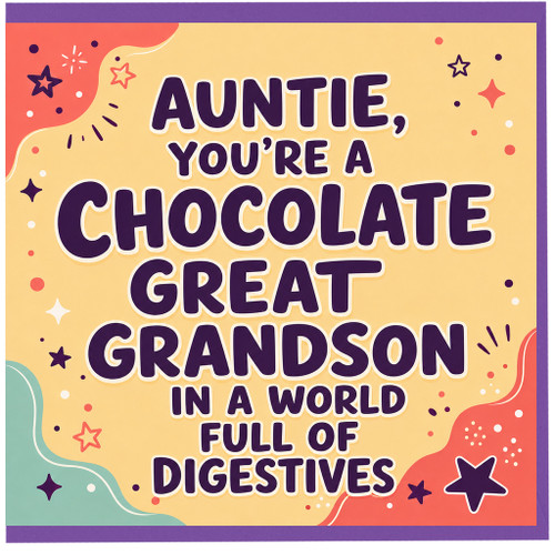 Great Grandson Birthday Card, Funny Chocolate Great Grandson Card