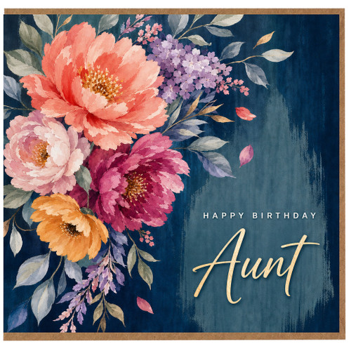 Aunt Birthday Card, Floral Happy Birthday Card for Aunt