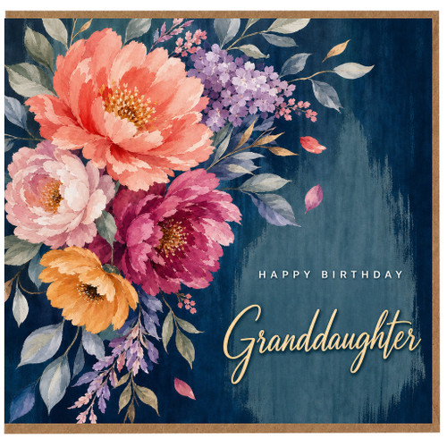 Granddaughter Birthday Card, Happy Birthday Floral Card