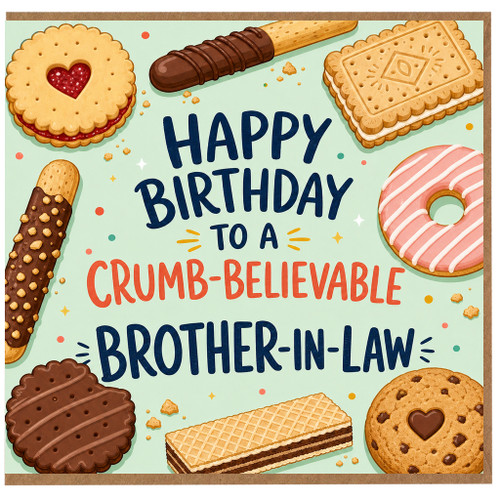 Brother - in - Law Birthday Card, Funny Crumb - Believable Birthday Card