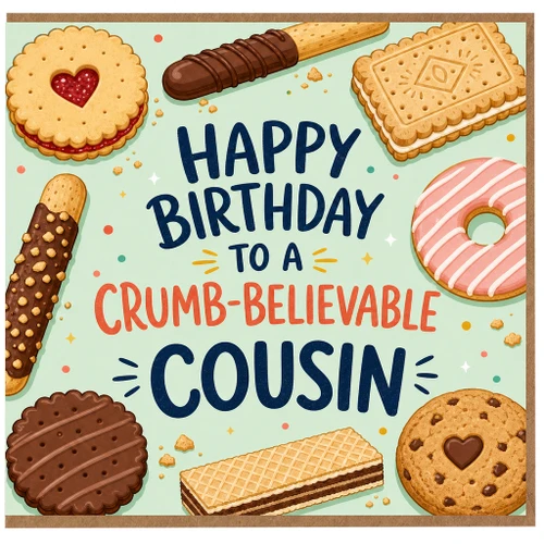 Cousin Birthday Card, Crumb - Believable Happy Birthday Card