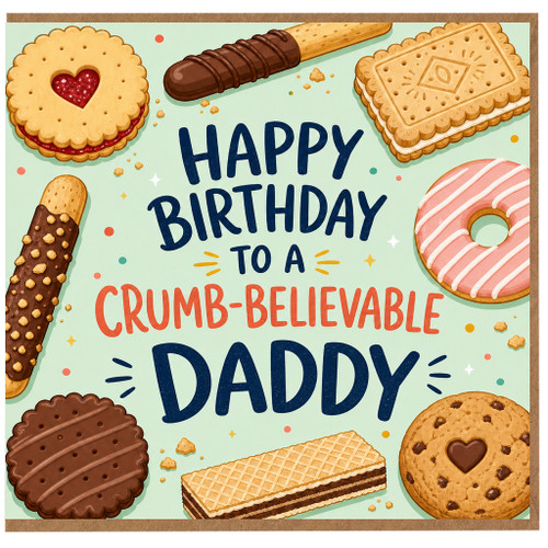 Daddy Birthday Card, Happy Birthday to a Crumb - Believable Daddy Card