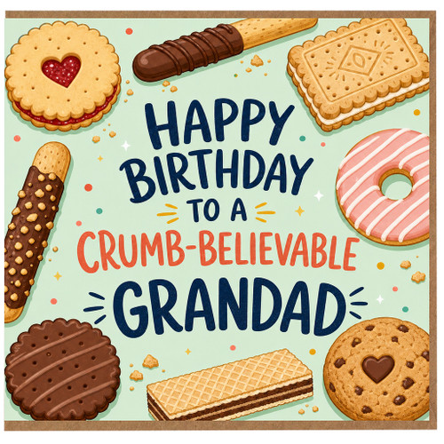 Grandad Birthday Card, Happy Birthday to a Crumb - believable Grandad