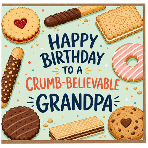 Grandpa Birthday Card, Happy Birthday to a Crumb - believable Grandpa Card