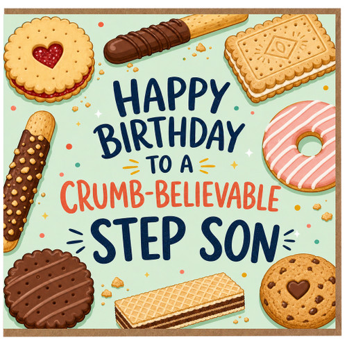 Step Son Birthday Card, Happy Birthday to a Crumb - believable Step Son