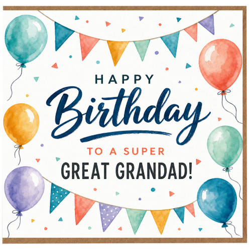 Grandad Birthday Card, Happy Birthday to a Super Great Grandad Card