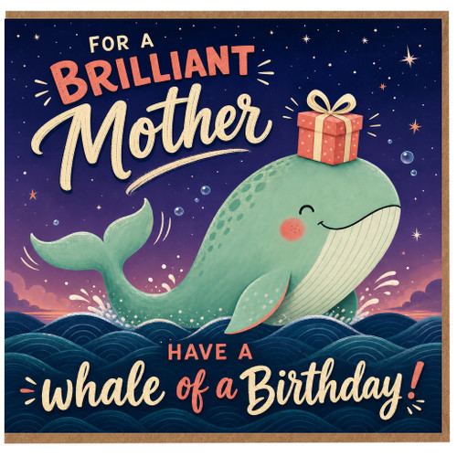 Mother Birthday Card, Have a Whale of a Birthday Card