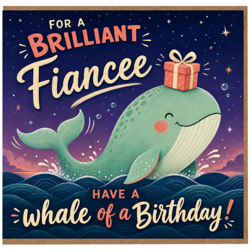 Fiancee Birthday Card, Have a Whale of a Birthday