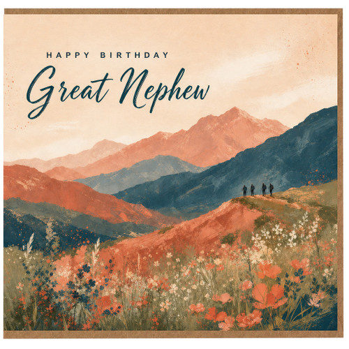 Great Nephew Birthday Card, Happy Birthday Mountain Landscape Card