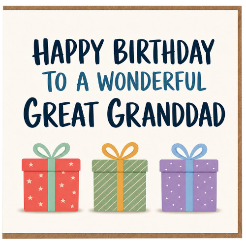 Great Granddad Birthday Card, Happy Birthday to a Wonderful Great Great Granddad Card