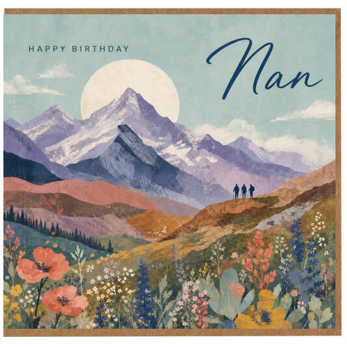 Nan Birthday Card, Scenic Mountain Landscape Birthday Card