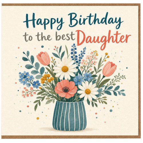Daughter Birthday Card, Happy Birthday to the Best Daughter Floral Card