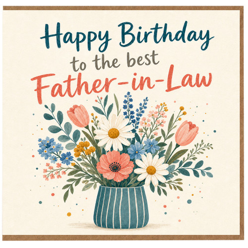Father-in-Law Birthday Card, Happy Birthday to the Best Father - in - Law Floral Card
